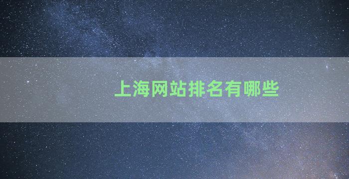 上海网站排名有哪些