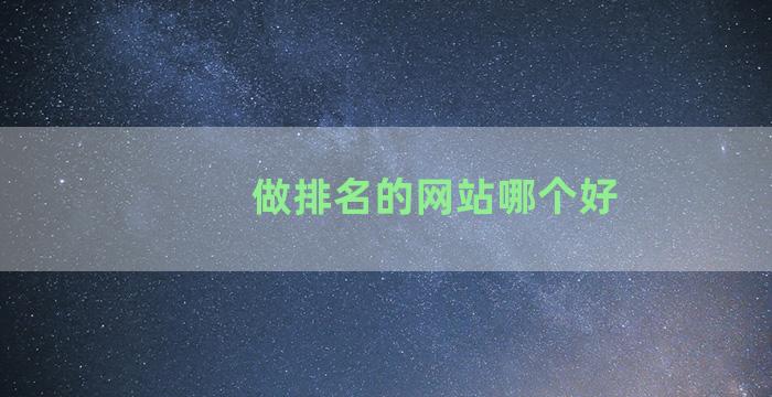 做排名的网站哪个好