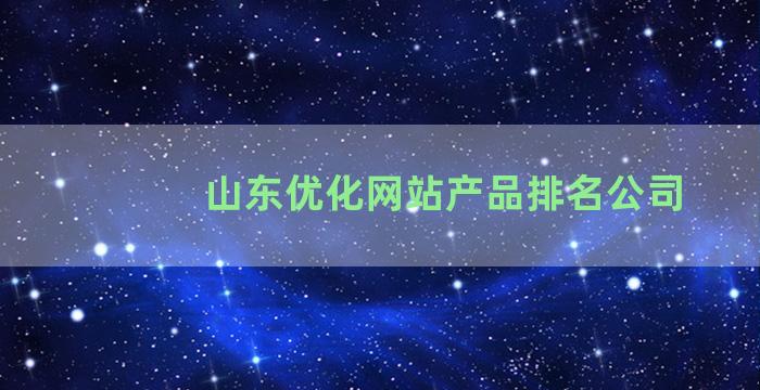 山东优化网站产品排名公司