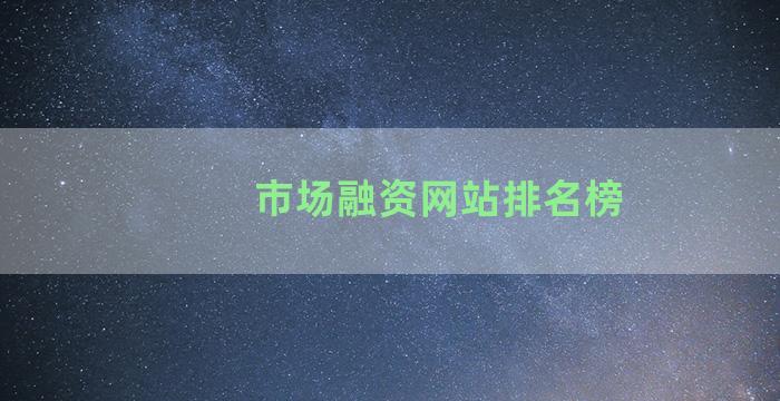 市场融资网站排名榜