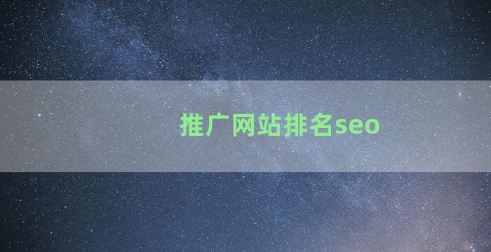 推广网站排名seo