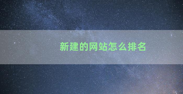 新建的网站怎么排名