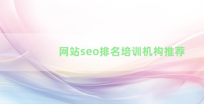 网站seo排名培训机构推荐