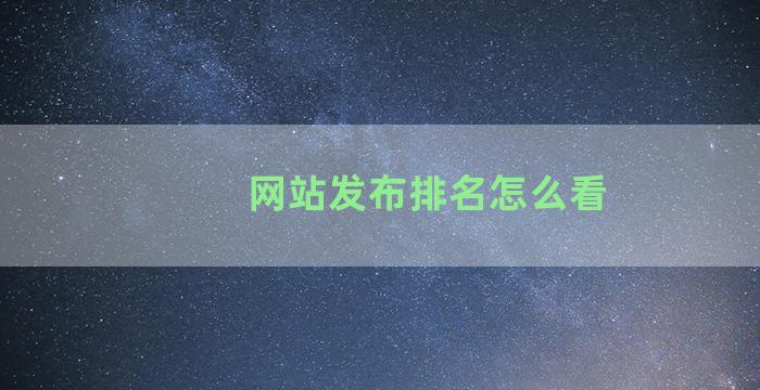 网站发布排名怎么看