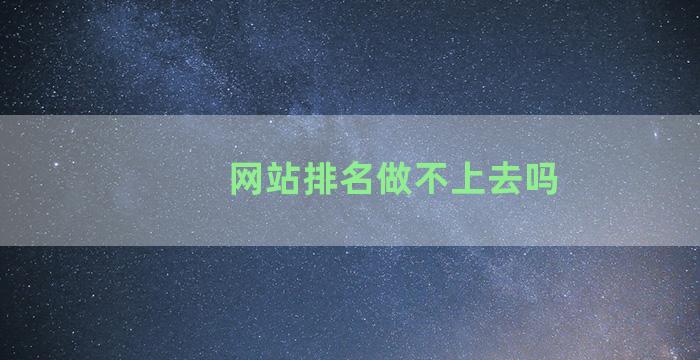 网站排名做不上去吗