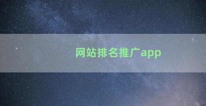 网站排名推广app