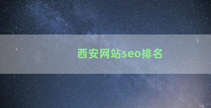 西安网站seo排名