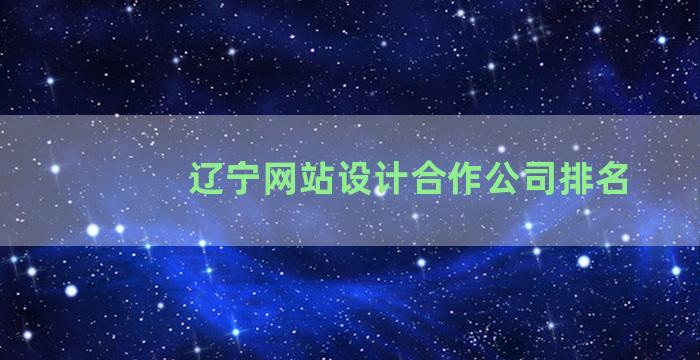 辽宁网站设计合作公司排名